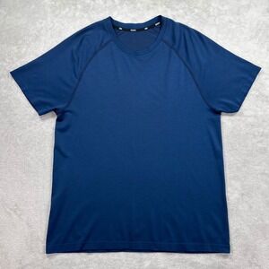Rhone Reign T-Shirt Mens Medium Navy Blue Short Sleeve Athletic Raglan Crew Neck